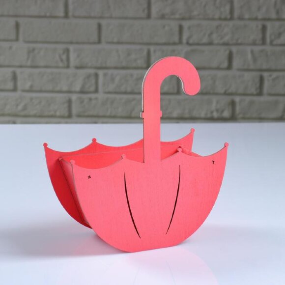 Кашпо деревянное "Зонтик с подвесом", коралловый, 19×9×21.5 см Кашпо деревянное "Зонтик с подвесом", коралловый, 19×9×21.5 см