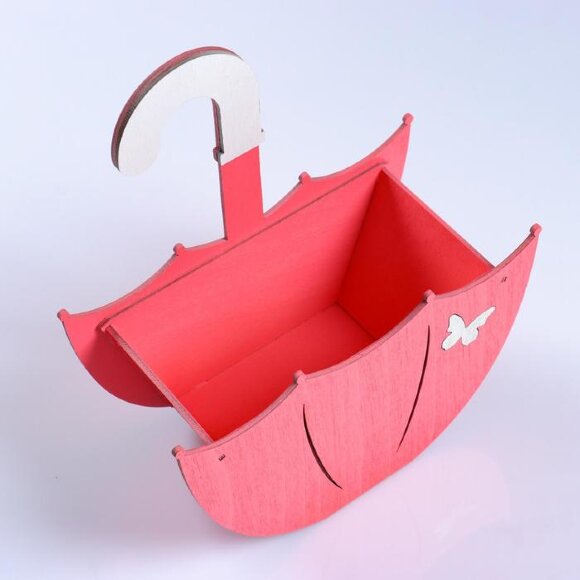 Кашпо деревянное "Зонтик с подвесом", коралловый, 19×9×21.5 см Кашпо деревянное "Зонтик с подвесом", коралловый, 19×9×21.5 см