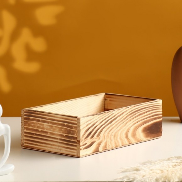 Кашпо деревянное 24×14×9 см Элегант, обжиг Кашпо деревянное 24×14×9 см Элегант, обжиг