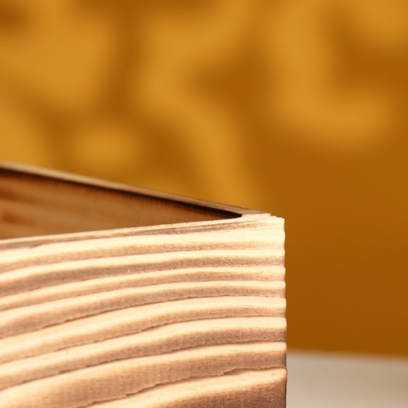 Кашпо деревянное 24×14×9 см Элегант, обжиг Кашпо деревянное 24×14×9 см Элегант, обжиг