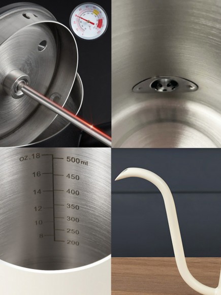 Чайник стальной с длинным носиком с термометром. 500 мл