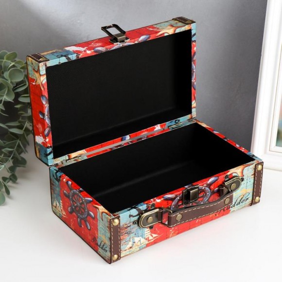 Шкатулка дерево "Штурвал и карта" 10,5х15х24 см Шкатулка дерево "Штурвал и карта" 10,5х15х24 см