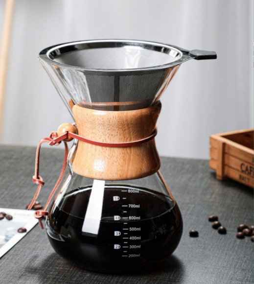 КЕМЕКС для кофе 800 мл. Кофейник (стальная воронка в комплекте) КЕМЕКС для кофе 800 мл. Кофейник (стальная воронка в комплекте)