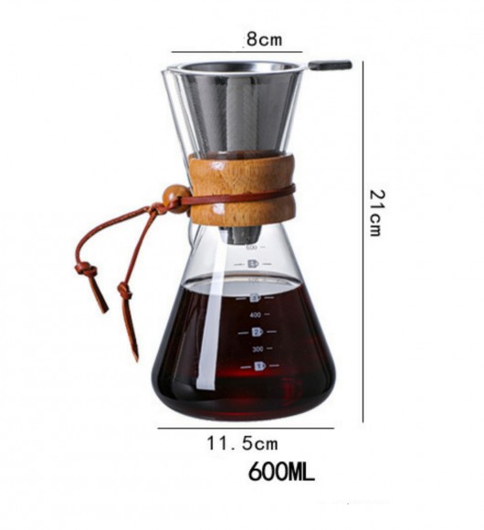 КЕМЕКС для кофе 600 мл. Кофейник (стальная воронка в комплекте). Высокий КЕМЕКС для кофе 600 мл. Кофейник (стальная воронка в комплекте). Высокий
