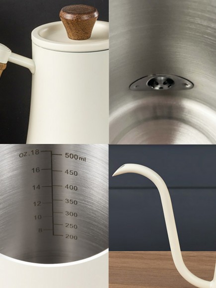 Чайник стальной с длинным носиком 500 мл. Молочный №3