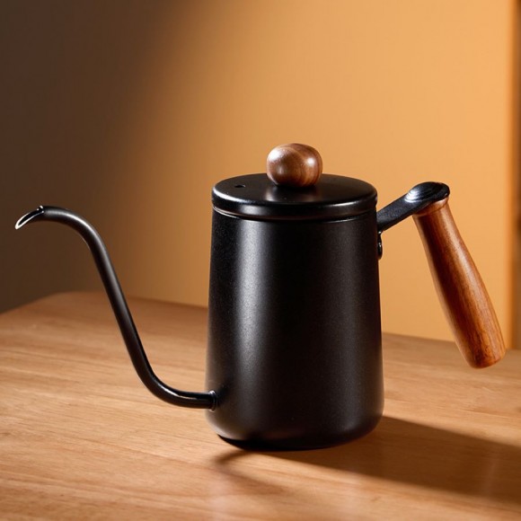 Чайник стальной с длинным носиком 600 мл. Черный №1 