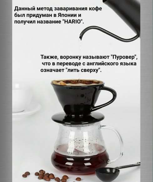 Воронка черная керамическая (пуровер) V-01 для заваривания способом Hario. 1-2 чашки  Воронка черная керамическая (пуровер) V-01 для заваривания способом Hario. 1-2 чашки