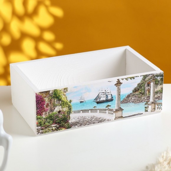 Кашпо деревянное "ПРОВАНС"  24,5х14,5х8 см в ассортименте