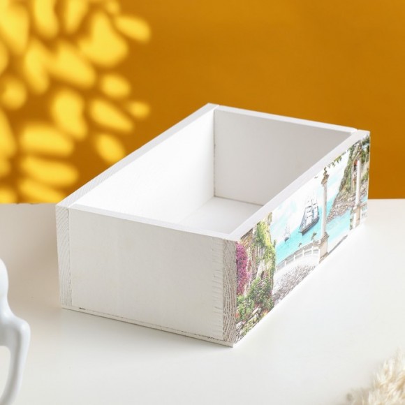 Кашпо деревянное "ПРОВАНС"  24,5х14,5х8 см в ассортименте