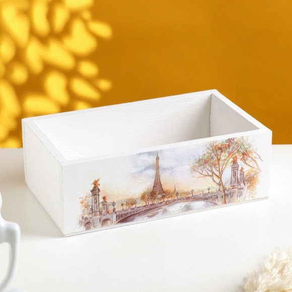 Кашпо деревянное "ПРОВАНС"  24,5х14,5х8 см в ассортименте