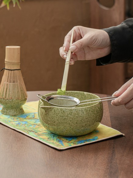 Набор для приготовления матчи, 4 пр. Зеленый мрамор-2