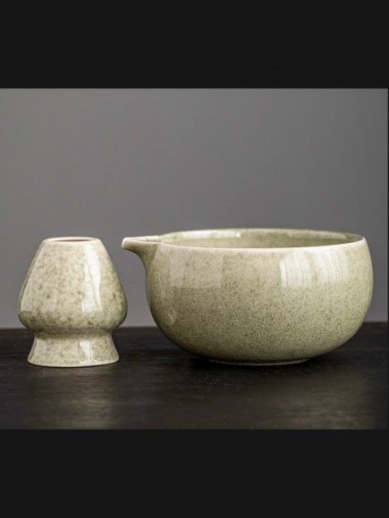 Набор для приготовления матчи, 4 пр. Зеленый мрамор-2