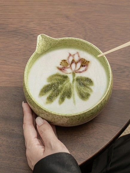 Набор для приготовления матчи, 4 пр. Зеленый мрамор-2