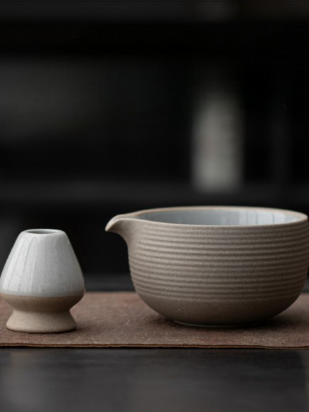 Набор для приготовления матчи, 4 пр. Серый мрамор