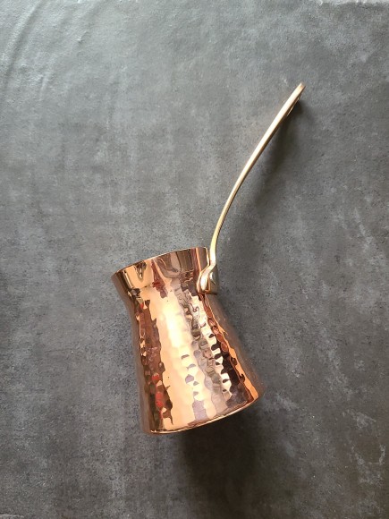 Медная кованая джезва "ALTIN" с серебром 180 мл 