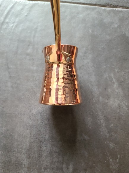 Медная кованая джезва "ALTIN" с серебром 180 мл 