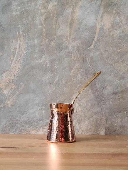 Медная кованая джезва "ALTIN" с серебром 180 мл 