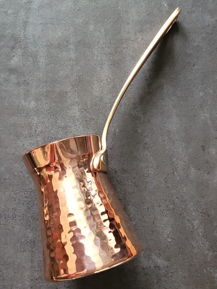 Медная кованая джезва "ALTIN" с серебром 180 мл 