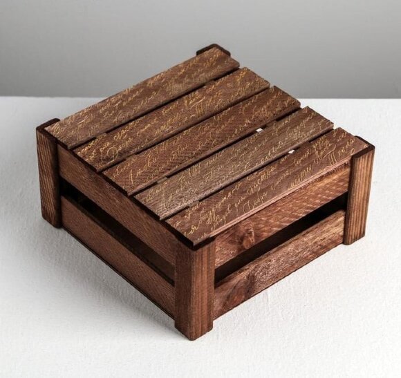 Коробка деревянная подарочная «Послание», 20 × 20 × 10 см