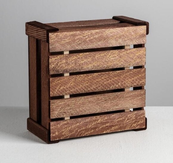 Коробка деревянная подарочная «Послание», 20 × 20 × 10 см Коробка деревянная подарочная «Послание», 20 × 20 × 10 см