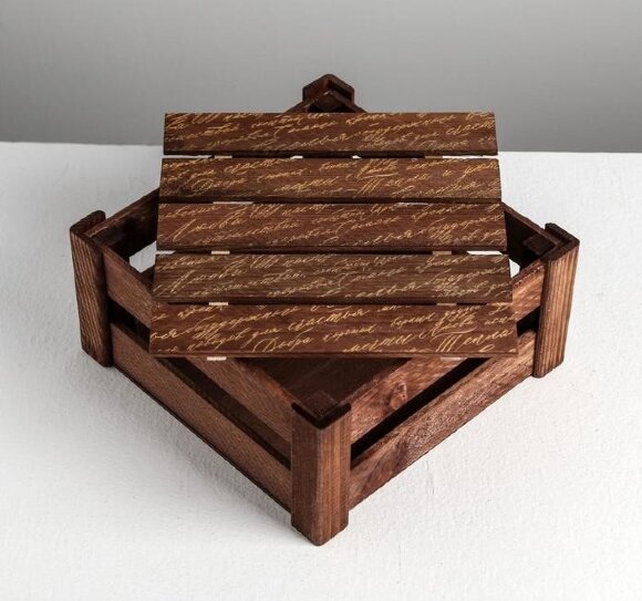 Коробка деревянная подарочная «Послание», 20 × 20 × 10 см Коробка деревянная подарочная «Послание», 20 × 20 × 10 см